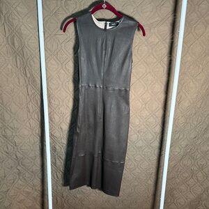 Theory leather mid dress